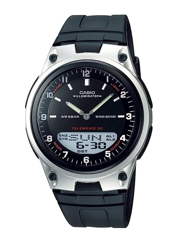 

Casio Forester Analog & Digital Watch for Men with Resin Band, Water Resistant, AW-80-1AVDF, Black