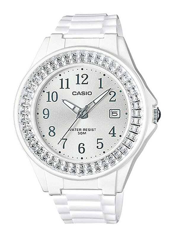 

Casio Analog Watch for Women with Resin Band, Water Resistant, LX-500H-7B2VDF, White-Silver