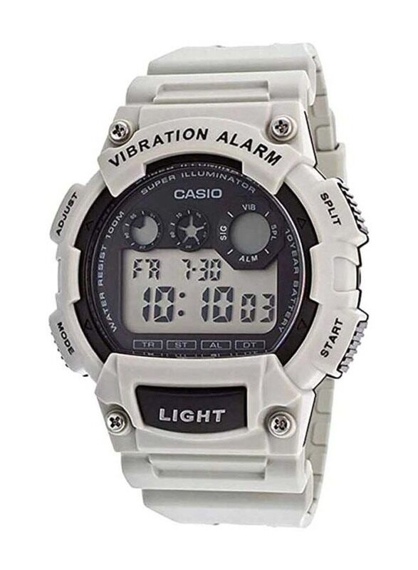 

Casio Digital Watch for Men with Resin Band, Water Resistant, W-735H-8A2VDF, White-Grey