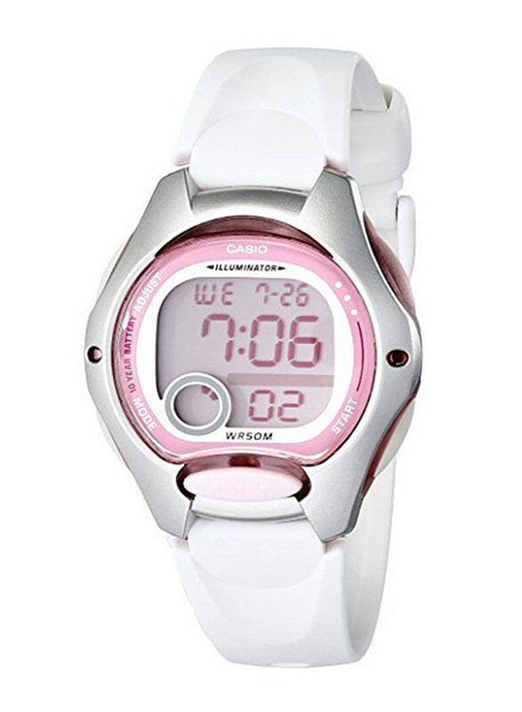 

Casio Digital Watch for Women with Resin Band, Water Resistant, LW-200-7AVDF, White-Pink