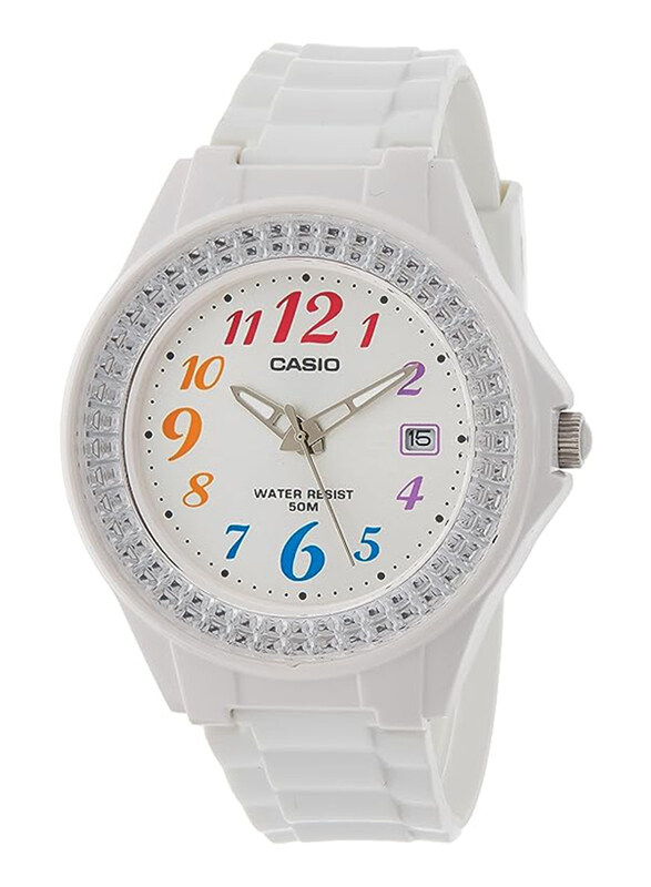 

Casio Analog Watch for Women with Resin Band, Water Resistant, LX-500H-7BVDF, White-Silver