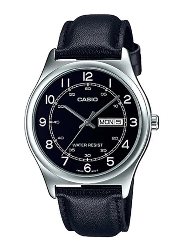 

Casio Enticer Analog Watch for Men with Leather Band and Water Resistant, MTP-V006L-1B2UDF, Black