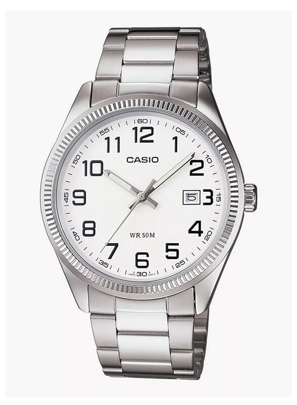 

Casio Analog Watch for Men with Stainless Steel Band, Water Resistant, MTP-1302D-7BVDF, Silver-White