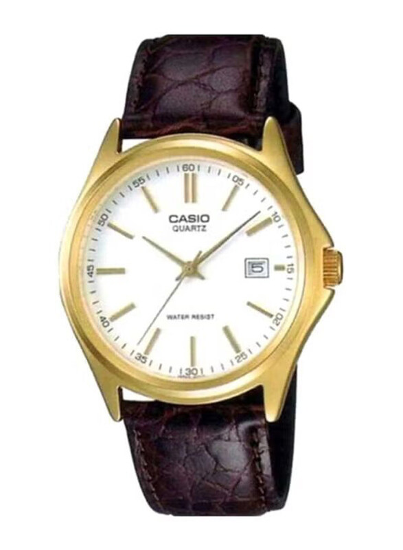 

Casio Enticer Analog Wrist Watch for Men with Leather Band, Water Resistant, MTP-1183Q-7ADF, Brown-White