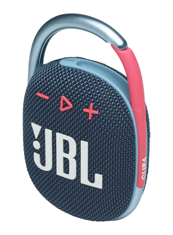 JBL Clip 4 Water Resistant Portable Bluetooth Speaker, Blue/Pink