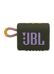 JBL Go 3 Water Resistant Portable Bluetooth Speaker, Green