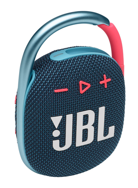JBL Clip 4 Water Resistant Portable Bluetooth Speaker, Blue/Pink