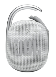 JBL Clip 4 Water Resistant Portable Bluetooth Speaker, White