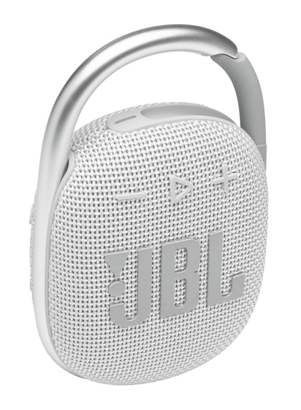 JBL Clip 4 Water Resistant Portable Bluetooth Speaker, White