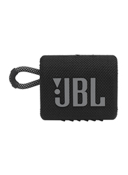 JBL Go 3 Water Resistant Portable Bluetooth Speaker, Black