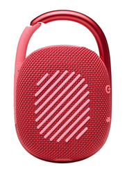 JBL Clip 4 Water Resistant Portable Bluetooth Speaker, Red