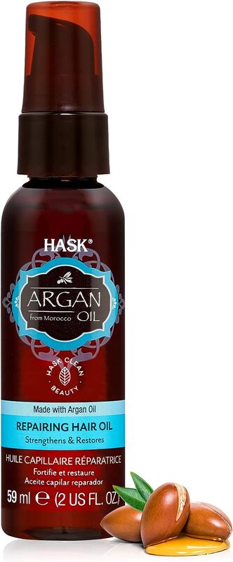 Hask Argan Oil Repairing Shine Hair Oil for Dry Hair, 59ml