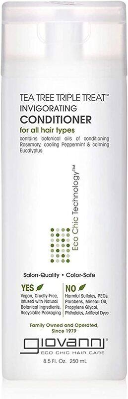 

Giovanni Invigorating Tea Tree Triple Treat Cleansing Moisturizing Conditioner for All Hair Types, 8.5oz