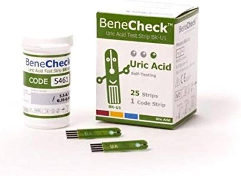 

Benecheck Plus Uric Acid Test Strip Box, 25 Pieces, Green