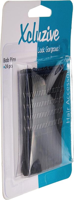 Xcluzive Big Bob Pins, Black, 24 Pieces