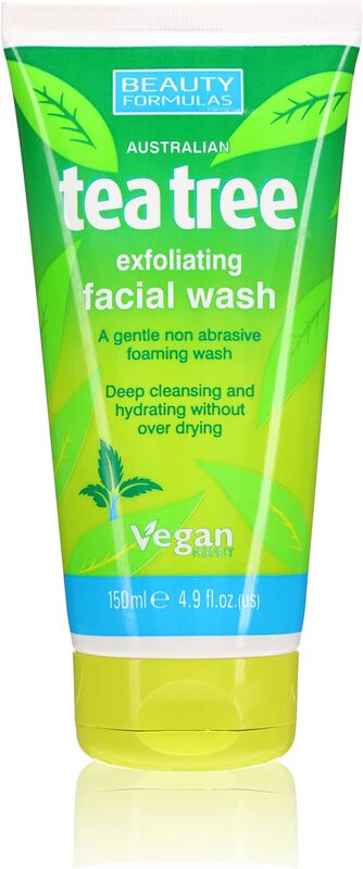 Beauty Formulas Australian Tea Tree Exfoliating Facial Wash, 150ml