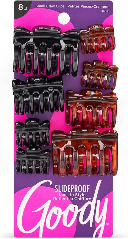 Goody Slideproof Classics Claw Clips, 8 Pieces