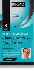 Beauty Formulas Purifying Charcoal Deep Cleansing Nose Pore Strips, 6 Strips