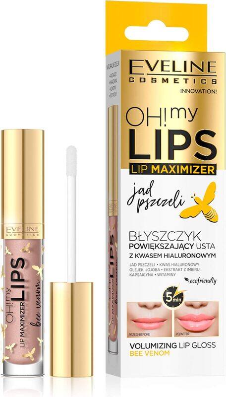 

Eveline Oh! My Lips Lip Maximiser Vollumizing Lip Gloss, 5ml, Bee Venom, Pink