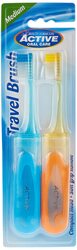 Beauty Formulas Active Oral Care Travel Toothbrush, Assorted Colour, 2 Piece