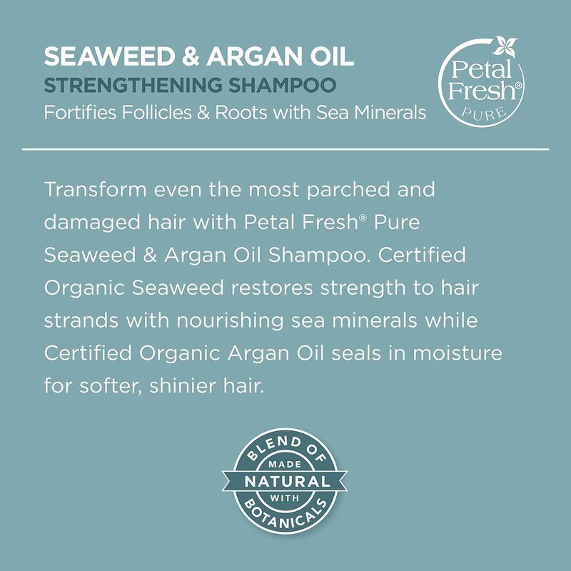 Petal Fresh Seaweed And Argan Oil Strengthening Shampoo for Damaged Hair, 475ml