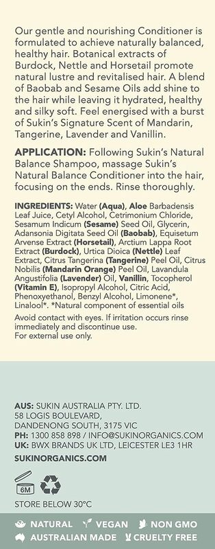 Sukin Hair Care Natural Balance Conditioner, 500ml