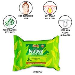 Beauty Formulas Tea Tree Cleansing Wipes, 30 Sheets