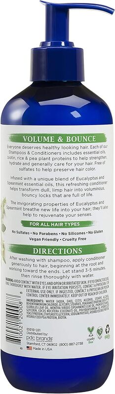 Dr. Teal's Volume & Bounce Eucalyptus & Spearmint Essential Oil Conditioner, 473ml