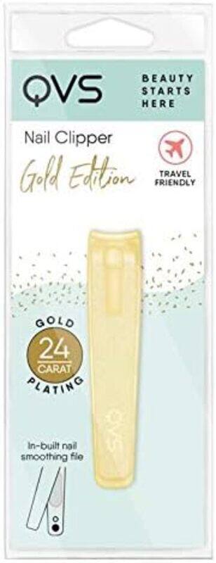 

QVS Gold Plated Nail Clipper With Curved Blades, Gold