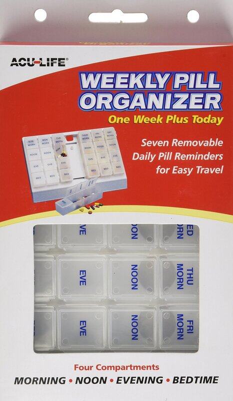 

Acu-Life One Week Plus Today Pill Organizer, 128W, White