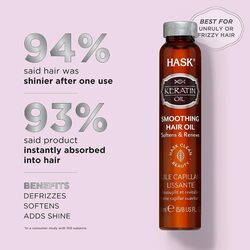 Hask Keratin Smoothing Hair Oil, 18ml