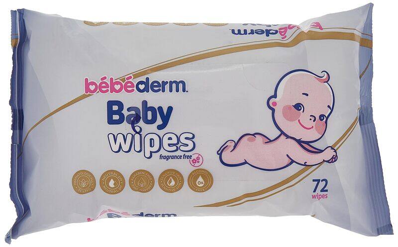 

Bebederm 72 Wipes Fragrance Free Baby Wipes for Kids
