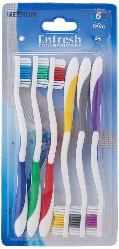 

Enfresh Toothbrush, Multicolour, 6 Piece