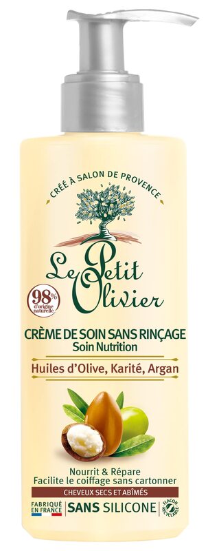 Le Petit Olivier Nutrition No Rinse Cream Olive Oils, Shea, Argan Conditioning Cream for Dry & Damaged Hair, 200ml