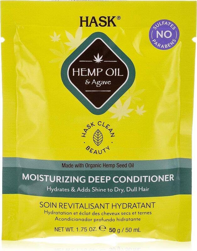 

Hask Hemp Oil & Agave Moisturizing Deep Conditioner for Damaged Hair, 50g