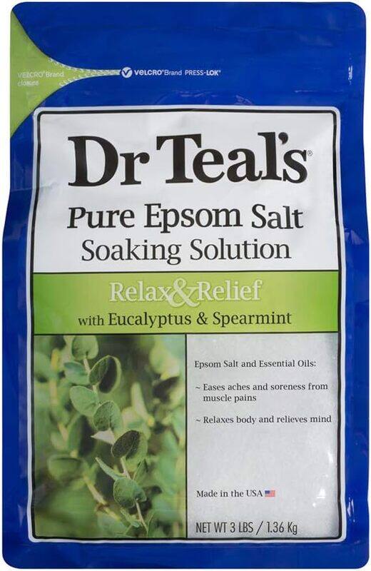 

Dr Teal's Pure Epsom Salt Soaking Solution Eucalyptus & Spearmint, 1.36 Kg