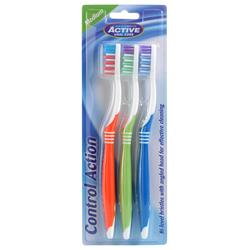 Beauty Formulas Active Oral Care Control Action Medium Toothbrush, 3 Pieces