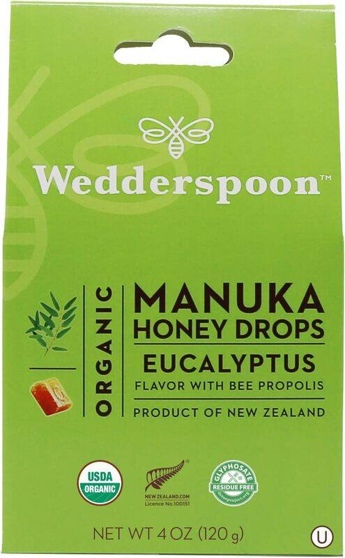 

Wedderspoon Organic Organic Eucalyptus Manuka Honey Drops, 120g