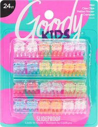 Goody Slideproof Classics Mini Claw Clips for Girls, 24 Pieces