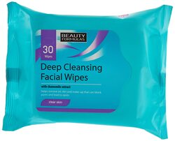 Beauty Formulas Deep Cleansing Facial Wipes, 30 Wipes