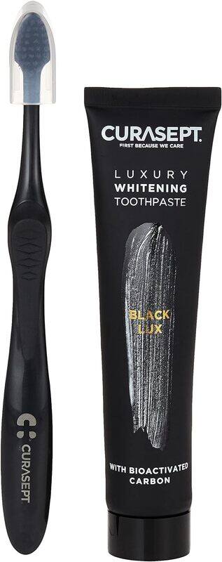 

Curasept Black Luxury Whitening Toothpaste with Toothbrush, 75ml