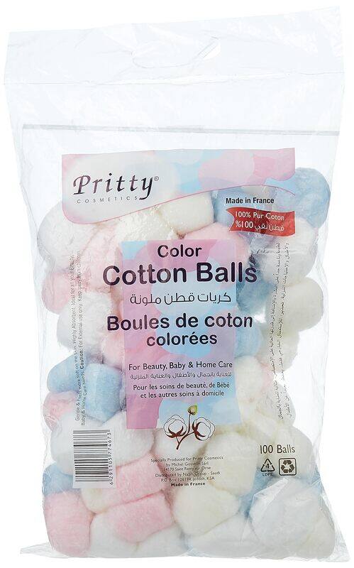 

Pritty Colour Cotton Balls, 100-Piece