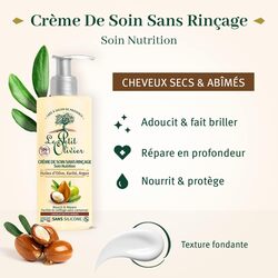 Le Petit Olivier Nutrition No Rinse Cream Olive Oils, Shea, Argan Conditioning Cream for Dry & Damaged Hair, 200ml