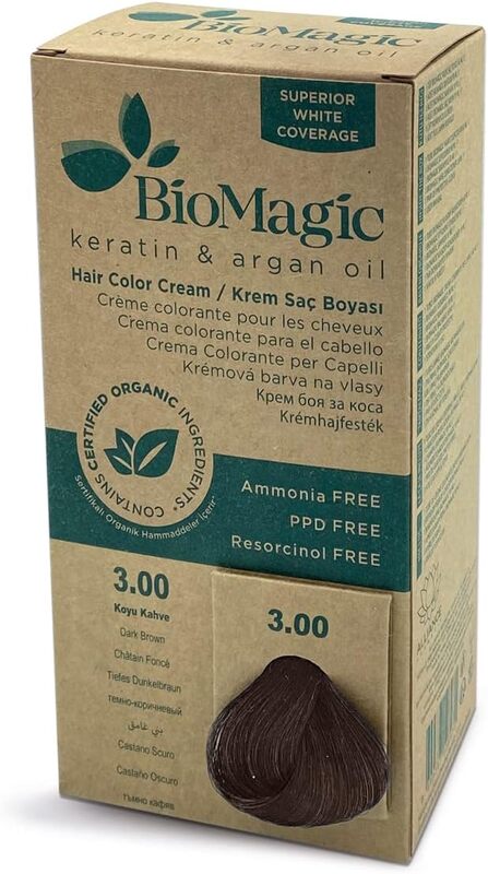 Biomagic Hair Color, 60ml, 3/00 Dark Brown