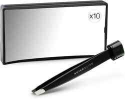 Beter Elite Rectangular Mirror X10 with Clip Incorp, 290g, Black/Silver