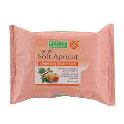 Beauty Formulas Gentle Soft Apricot Cleansing Facial Wipes, 30 Wipes