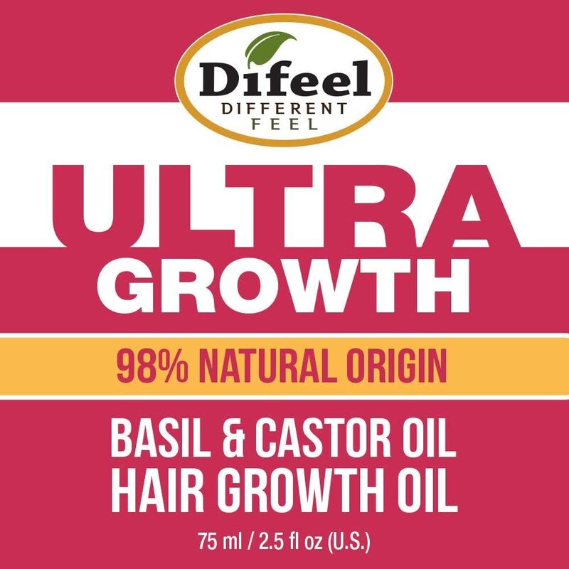 Difeel Ultra Growth 98% Natural Basil And Castor Hair Growth Oil for Damaged Hair, 70g