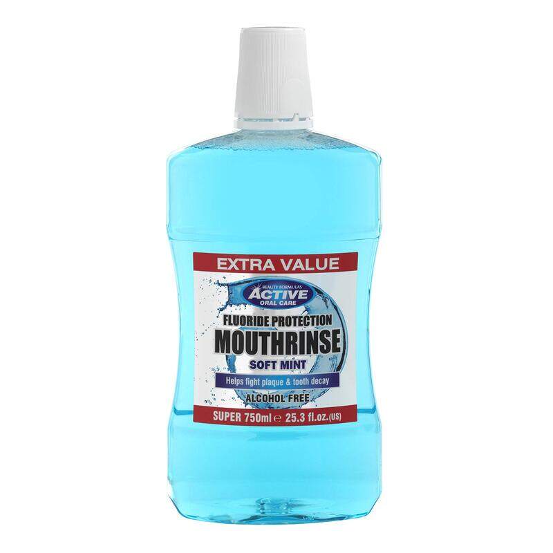 

Beauty Formulas Active Oral Care Extra Value Fluoride Protection Soft Mint Mouthrinse, 750ml