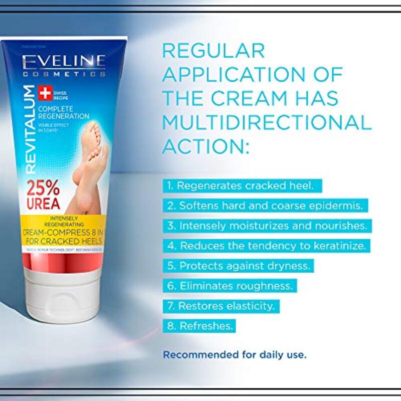 Eveline Cosmetics Revitalum Cream Compress 8-in-1 for Cracked Heels, 75ml