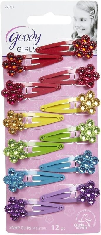 Goody Jeweled Flower Contour Clip, 12 Pieces